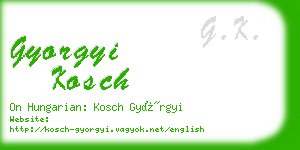 gyorgyi kosch business card